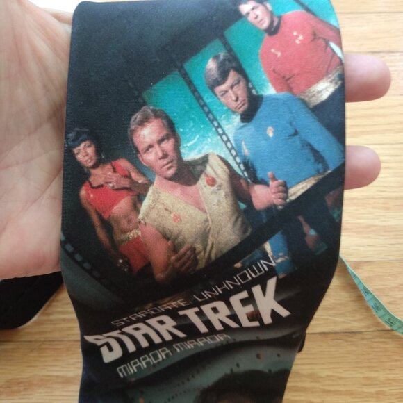 Vintage 90s Star Trek Tie Necktie Ralph Marlin Spock Captain Kirk Bones Uhura - Picture 12 of 14